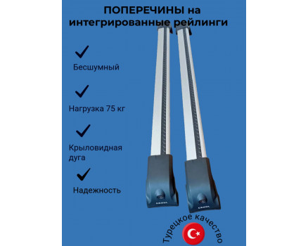 Багажник для KGM Actyon на рейлинги ECEM V2 серый в Екатеринбурге